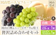 【先行予約】 岡山白桃 & シャインマスカット（晴王）& ニューピオーネ セット 大【配送不可地域あり】白桃 ロイヤル シャインマスカット 1房 ニューピオーネ 1房《7月上旬-8月中旬頃出荷》 岡山県 矢掛町 桃 もも 晴王 ぶどう 詰め合わせ 果物---osy_chbf34_ae7_26_41500_ls---