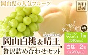 【先行予約】 岡山白桃 & シャインマスカット（晴王）セット【配送不可地域あり】 《7月上旬-8月中旬頃出荷》 岡山県 矢掛町 フルーツセット 桃 白桃 もも フルーツセット 岡山白桃 シャインマスカット フルーツセット マスカット フルーツセット ぶどう 晴王 フルーツセット ---osy_chbf31_ae7_26_27500_ms---