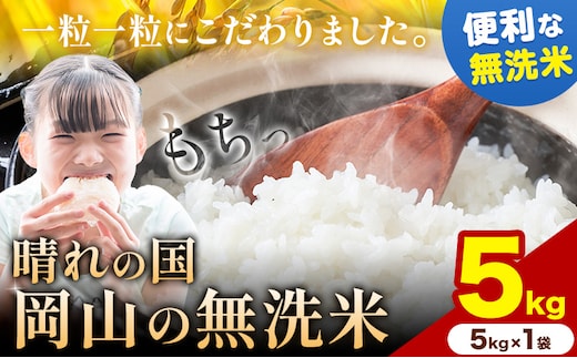【速攻出荷！】すぐ届く！ 晴れの国岡山の無洗米 5kg (5kg×1袋) 岡山県産 無洗米 無洗 米 矢掛町《7-14営業日以内に出荷(土日祝除く)》米 コメ---ofn_hom_wx_25_12000_5---