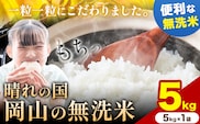 【速攻出荷！】すぐ届く！ 晴れの国岡山の無洗米 5kg (5kg×1袋) 岡山県産 無洗米 無洗 米 矢掛町《7-14営業日以内に出荷(土日祝除く)》米 コメ---ofn_hom_wx_25_12000_5---