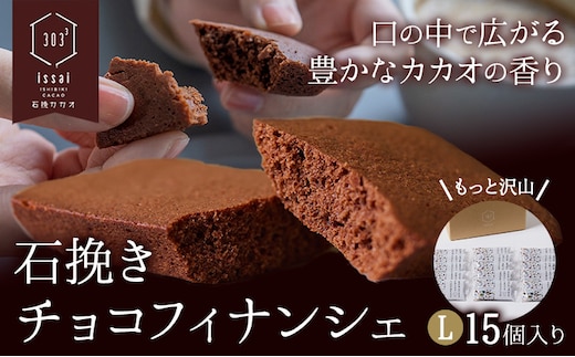 石挽きチョコフィナンシェ L 15個 石挽きカカオissai 岡山県矢掛町 チョコレート スイーツ デザート《30日以内に出荷予定(土日祝除く)》---osy_icicf_30d_25_18000_15---