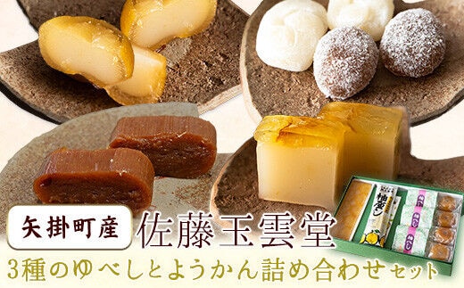 3種のゆべしとようかん詰め合わせ 佐藤玉雲堂 岡山県矢掛町 柚子 ようかん 和菓子 スイーツ デザート《30日以内に出荷予定(土日祝除く)》---osy_sato3syu_30d_24_18000_5i---