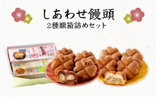 しあわせ饅頭・2種類箱詰めセット【010-a016】