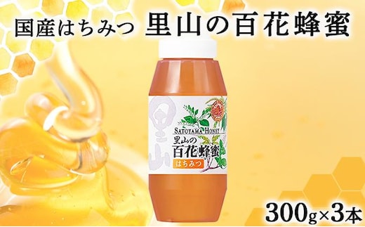 山田養蜂場 里山の百花蜂蜜300g（プラ容器入）×3本 （64253）【006-a066】