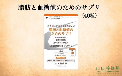 脂肪と血糖値のためのサプリ〈40粒〉（28235）【006-a147】｜機能性表示食品 サプリ サプリメント 血糖値 脂肪 糖 ケア サポート 岡山県 鏡野町