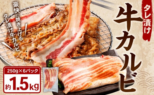 タレ漬け 牛カルビ 1.5kg (250g×6パック) 牛肉 牛 お肉 肉 たれ タレ カルビ 焼き肉 焼肉 小分け 冷凍