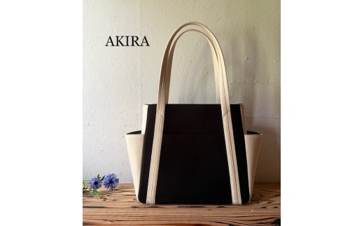 【AKIRAオリジナル】【マツコの知らない世界 で紹介されました!】中型レディストートバッグ ダブルポケット 黒帆布×ライトベージュ 多収納 6ポケット 軽量 軽い 日本製 キャンバス 通勤 通学 大容量 上質 カジュアル オシャレ レディース カバン 鞄 バック