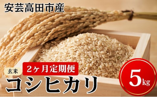 米 【2ヶ月お届け】令和7年産 安芸高田市産コシヒカリ『玄米』5kg お米 定期便 