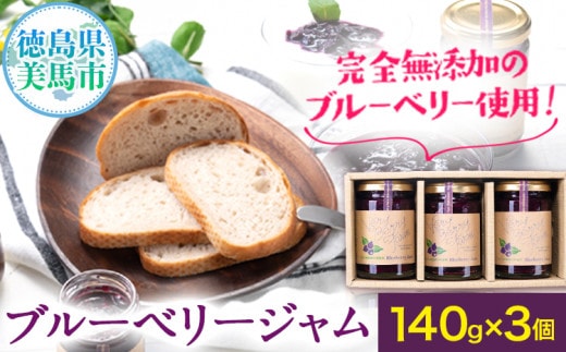 無添加 手作り ブルーベリージャム（140g×3個）《30日以内に出荷予定(土日祝除く)》 ベリーベリーファームわきまち 徳島県 美馬市 ブルーベリー ジャム 果物 フルーツ 青果物 st-p---tsm_bbfw1_30d_23_13000_420g---