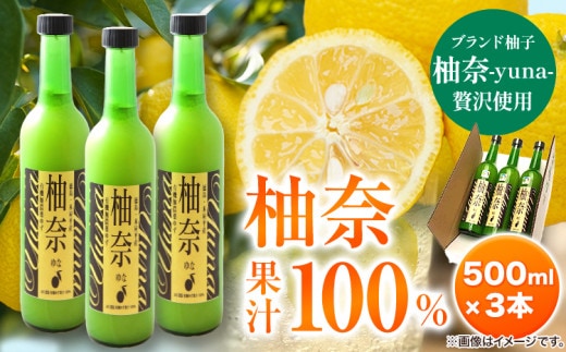 木屋平特産ゆず「柚奈」果汁100％ 500ml×3本 《30日以内に出荷予定(土日祝除く)》株式会社Surfrider(松家農園) 徳島県 美馬市 特産 柚子 ゆず 柚奈 ジュース 果汁100% 送料無料 st-p---tsm_mtynen1_30d_23_20000_3i---