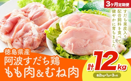 鶏肉 もも むね 阿波すだち鶏もも・むね肉 セット 12kg 3ヶ月定期便 株式会社イシイフーズ《30日以内に出荷予定(土日祝除く)》肉 鶏 もも肉 とりもも肉 むね 送料無料 徳島県 美馬市---tsm_ciif2tei_23_62000_mo3num1---