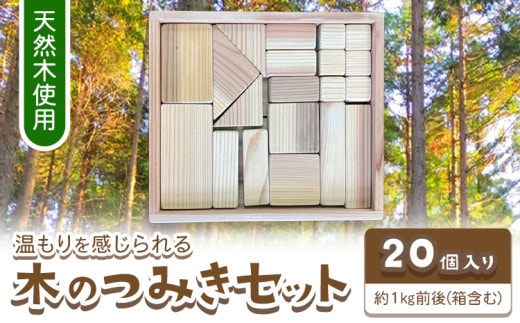 木のつみきセット 20個入り 約1kg 株式会社ウッドピア 《30日以内出荷(土日祝除く)》 つみき 木製 送料無料 徳島県 美馬市 スギ おもちゃ---tsm_wodpa14_30d_24_17000_1set---