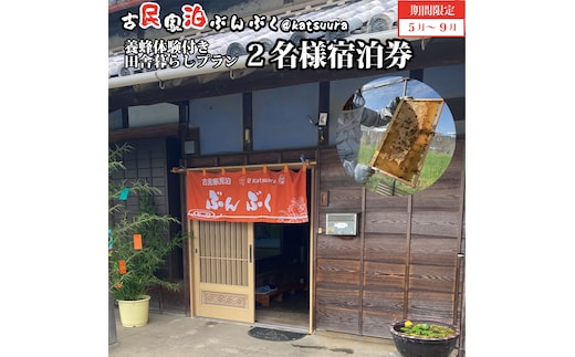 古民家民泊ぶんぶく 2名様宿泊券 田舎暮らし＋養蜂体験付きプラン