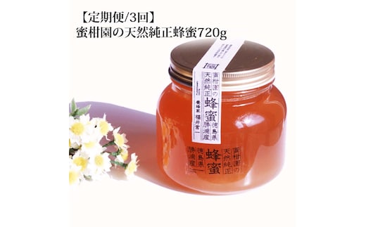 【定期便3回】蜜柑園の天然純正蜂蜜 720g