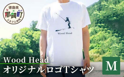 Wood HeadオリジナルロゴTシャツ Mサイズ WH-10-2 徳島 那賀 白Tシャツ Tシャツ 半袖シャツ 半袖 ロゴ おしゃれ おみやげ お洒落