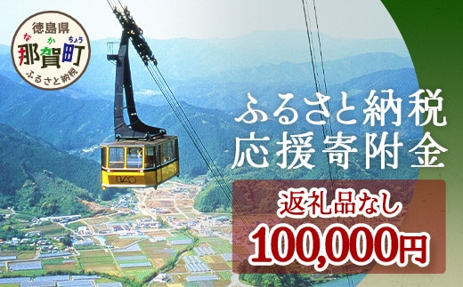 【返礼品なしの寄附】徳島県那賀町 1口：100,000円 ［徳島県 徳島 那賀町 那賀 寄附 おうえん 応援 しえん 支援 応援したい おうえん寄付金 応援寄付金 寄付のみ 返礼品なし 返礼品なしの寄附 100,000円］【NY-6】