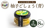 木頭柚子ごしょう青 45g×8個【徳島県 那賀町 木頭ゆず 木頭柚子 ゆず ユズ 柚子 ゆずこしょう 柚子胡椒 胡椒 こしょう 調理みそ 調味料 万能 薬味 瓶 国産 手作り お取り寄せ お土産】KM-27