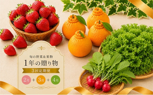 定期便 3回 いちご 苺 デコポン 野菜 セット さぬき姫 旬 季節 秋 果物 フルーツ 旬 旬のフルーツ 贈答用 ギフト プレゼント 香川県 丸亀市