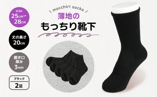 靴下 もっちり靴下 紳士 メンズ 春 夏 2足 セット 黒 ブラック ソックス 薄手 蒸れない 爽やか もっちり 靴下 くつした くつ下 ソックス 足元 ビジネス シンプル カジュアル おしゃれ かわいい 履き心地 日常 プレゼント 贈り物 日本製 香川県 丸亀市 