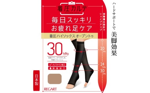 【メディックピエドシリーズ】着圧ハイソックス オープントゥ Sサイズ ベージュ ソックス くつした 靴下 日用品 美容 着圧ソックス 生活用品 健康用品 健康グッズ スポーツ 旅行 トラベル