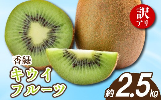 先行予約 キウイ 訳あり 約2.5kg キウイフルーツ グリーンキウイ サイズ混合 香緑キウイ 果物 果実 フルーツ 旬 デザート 選べる 容量 12月～1月下旬 配送 家庭用 贈答用 ギフト プレゼント 香川県 丸亀市