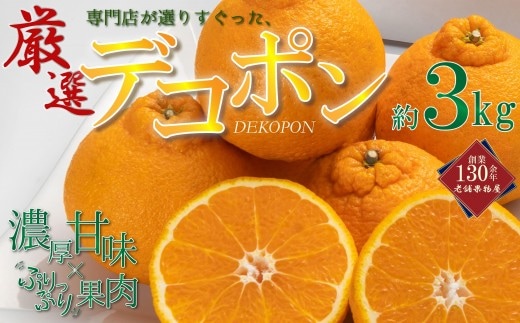 先行予約 デコポン 厳選 約3kg 不知火 しらぬい 柑橘 果物 フルーツ 果実 みかん ふるさと納税 スイーツ デザート ジュース ゼリー ジャム 人気 ふるさと納税 フト プレゼント 贈答 お取り寄せ 送料無料 香川県 丸亀市 【2027年3月中旬以降発送開始】