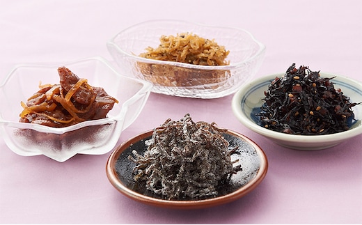 小豆島 こだわり 佃煮 4種 セット 詰め合わせ 梅ひじき ちりめん山椒 塩吹昆布 畑のビーフ ご飯のお供 ごはんのお供 惣菜 副菜 おつまみ つまみ つくだ煮 佃煮詰め合わせ こんぶ 大豆ミート 食品 香川 香川県 土庄町
