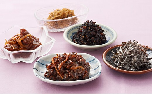 小豆島 こだわり 佃煮 5種 セット 詰め合わせ 梅ひじき ちりめん山椒 塩吹昆布 畑のビーフ しじみ時雨 ご飯のお供 ごはんのお供 惣菜 副菜 おつまみ つまみ つくだ煮 佃煮詰め合わせ こんぶ 大豆ミート 食品 香川 香川県 土庄町