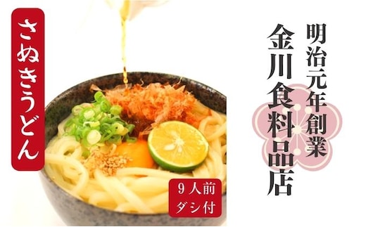 二段熟成半生さぬきうどん9人前 だし付き（鎌田醬油） 麺類 和食 小麦製品 コシ しなやか のど越し 本場 ぶっかけ ざる かけうどん 夕飯 ランチ あっさり 