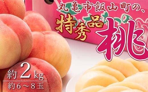 特秀品！丸亀市飯山の「桃」約2kg 果物 フルーツ デザート たっぷり 果汁 甘い おいしい 老舗 見極め FAH-0065