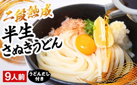 二段熟成半生さぬきうどん9人前 だし付き（鎌田醤油） FAH-0095