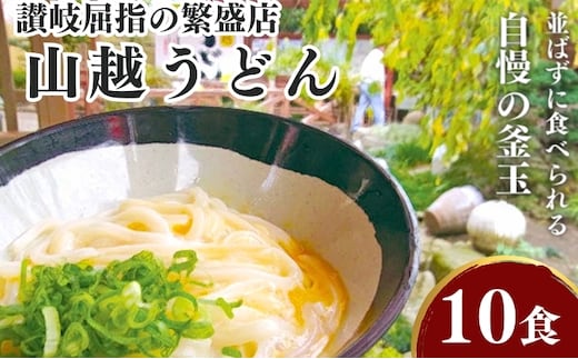 讃岐うどんの有名店 山越うどん 10食／生うどん 濃縮だし ゆず酢 釜玉 ダシ付 麺類 釜玉うどん つゆ付き だし醤油 10セット 