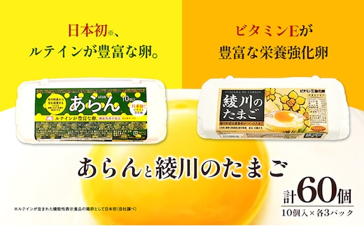 あらんと綾川のたまご（10個入り）各3パック入り 食品 栄養 健康 見える 改善 色鮮やか 吸収 サプリメント くせがない 生鮮食品 ぼやけて見える 