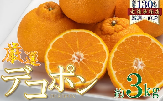 厳選！濃厚甘味のぷりっぷり「デコポン」 約3kg 
