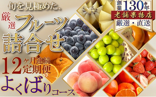 【12ヶ月連続定期便】旬を見極めた、厳選フルーツ詰合せ-よくばりセット- フルーツ 果物 定期便 頒布会 詰合せ 旬 厳選