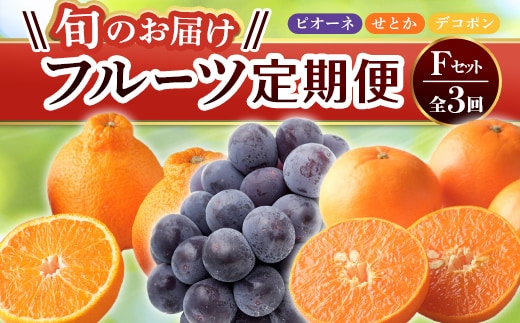 【フルーツ定期便 3回】 《せとかからスタート》 Fセット ピオーネ 約1.2kg せとか 約5kg デコポン 約5kg ぶどう みかん 柑橘 旬 果物 国産 香川県 フルーツ定期便 F5J-798
