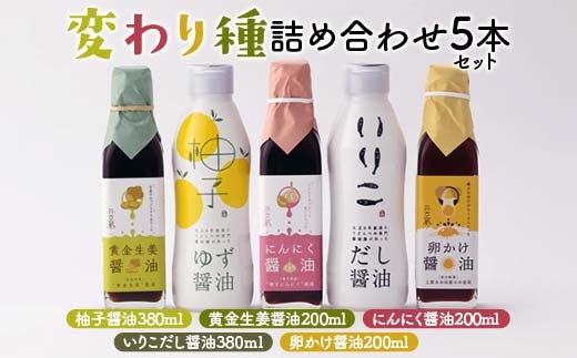 変わり種 詰め合わせ5本セット 醤油 しょうゆ しょう油 調味料 食品 セット 詰合せ F5J-1084