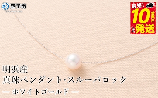 保証書付き＜真珠ペンダント・スルーバロック（ホワイトゴールド）＞8.0～9.0mm 純国産 高品質 アコヤ パール あこや ネックレス アクセサリー レディース 女性 誕生日 記念日 成人祝い 明浜産 佐藤真珠 愛媛県 西予市【常温】