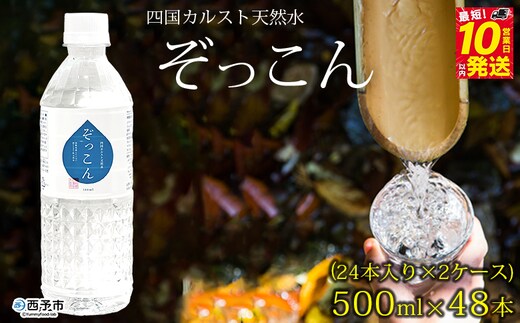 四国カルスト天然水ぞっこん 500ml(24本入り)×2ケース 計48本