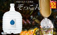四国カルスト天然水ぞっこん (12L×2本)×2ケース 計4本
