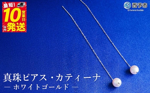 保証書付＜真珠ピアス・カティーナ（ホワイトゴールド）＞ 7.0～7.5mm 純国産 ぴあす パール アクセサリー フォーマル ファッション シンプル レディース 女性 誕生日 記念日 成人祝い 佐藤真珠 愛媛県 西予市 【常温】