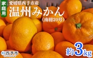 ＜愛媛県西予市産 温州みかん（南柑20号）家庭用 約3kg（サイズ不揃い・小傷あり）＞ 訳あり  果物 くだもの ミカン 柑橘 フルーツ 食べて応援 特産品 段畑みかん 愛媛県 西予市【常温】『2026年11月中旬～12月下旬頃迄に順次出荷予定』
