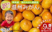 ＜訳あり 温州みかん 約9kg＞ 中玉 大玉 明浜産 果物 フルーツ 蜜柑 うんしゅうみかん ウンシュウミカン 柑橘 家庭用 浜のみかん屋 直送 愛媛県 西予市【常温】『2025年11月上旬～12月中旬迄に順次出荷』