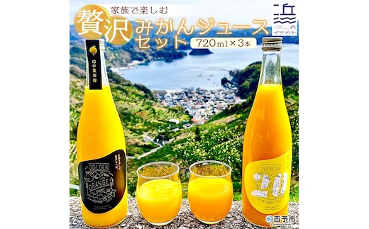 家族で楽しむ贅沢みかんジュース ３本セット（愛媛県西予市明浜産）