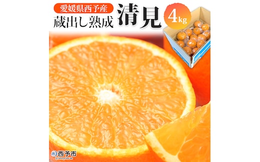 ＜愛媛県西予市産 蔵出し熟成清見 約4kg＞ 果物 フルーツ みかん オレンジ きよみ 柑橘 特産品 ご自宅用 家庭用 食べて応援 愛媛県 西予市【常温】『2026年5月上旬～6月中旬迄に順次出荷予定』
