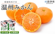 ＜愛媛県西予市産 温州みかん ご家庭用 約4kg＞ 訳あり わけあり 果物 フルーツ みかん ミカン 蜜柑 オレンジ 柑橘 甘い あまい おいしい 美味しい 食べて応援 特産品 宇都宮物産 愛媛県 西予市【常温】