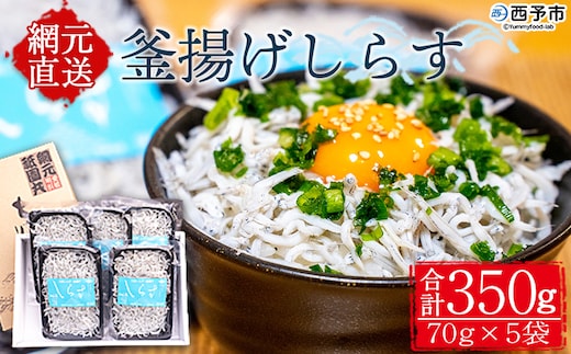 ＜【網元直送】 釜揚げしらす 70g×５袋 【箱入】＞ シラス 魚 小魚 丼 パスタ 小分け 冷凍 ごはん サラダ グルメ 天然