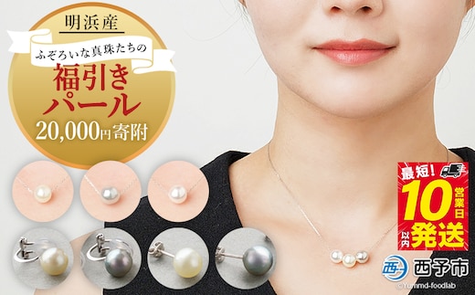 保証書付＜明浜産 ふぞろいな真珠たちの福引パール（20,000円寄附）＞ 8.0～9.0mm 純国産 高品質 アコヤ真珠 パール 福袋 あこや ネックレス ピアス イヤリング アクセサリー 明浜産 佐藤真珠 cosmic 愛媛県 西予市【常温】