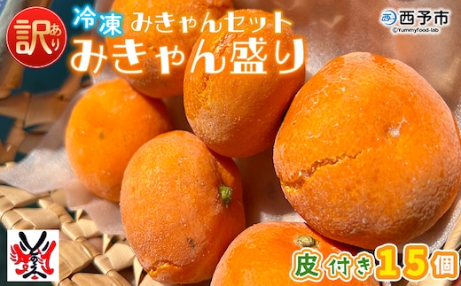 ＜【訳あり】冷凍みきゃんセット みきゃん盛り（皮付き15個）＞ ミカン 温州みかん 柑橘 果物 フルーツ デザート 詰合せ 特産品 渡江から一歩を踏み出す会 食べて応援 愛媛県 西予市【冷凍】