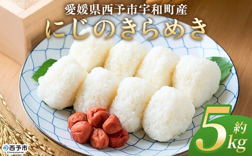 ＜にじのきらめき 約5kg＞ 5キロ ニジノキラメキ 米 お米 コメ こめ 白米 精米 ご飯 ライス 大粒 穀物 西予応援米 特産品 愛媛県産 西予市産 宇和町産 前田農園 愛媛県 西予市 【常温】